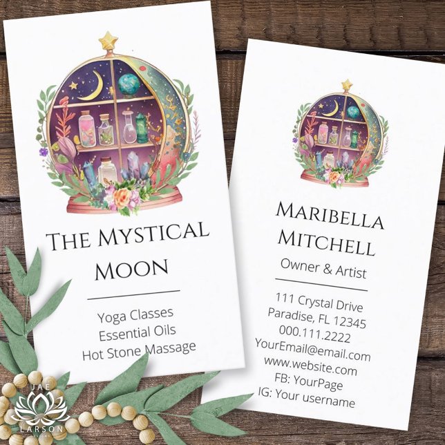 Magical Essential Oils Apothecary Yoga Crystals Business Card (Creator Uploaded)