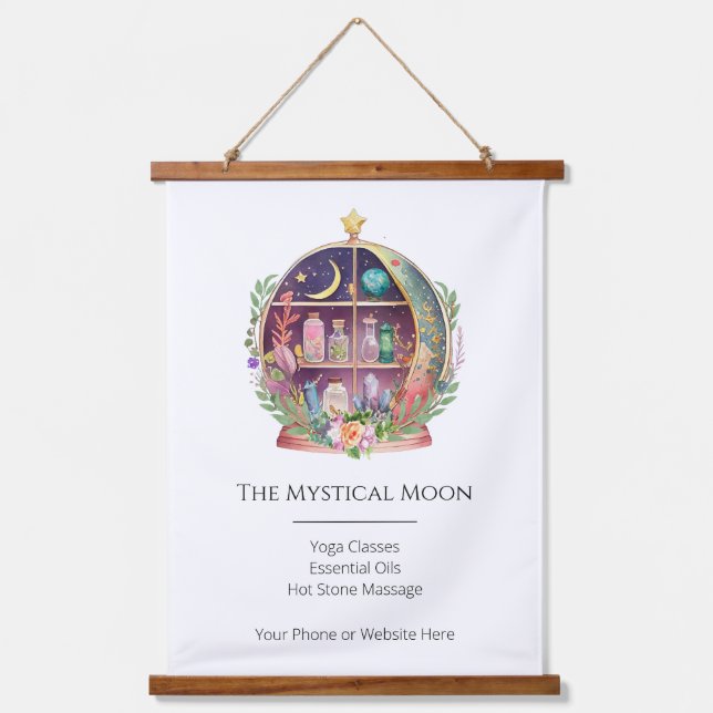 Magical Essential Oils Apothecary Yoga Crystals Hanging Tapestry (Front)