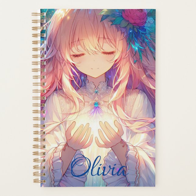 Magical Ethereal Anime Girl Personalized Planner (Front)