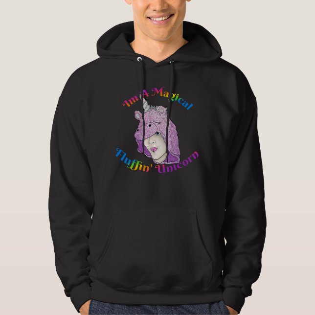 Magical F Unicorn Men's Basic Hooded Sweatshirt (Front)