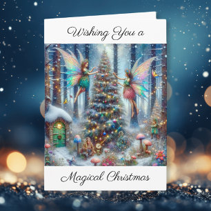 Magical Fairies and Elves Christmas Tree Card