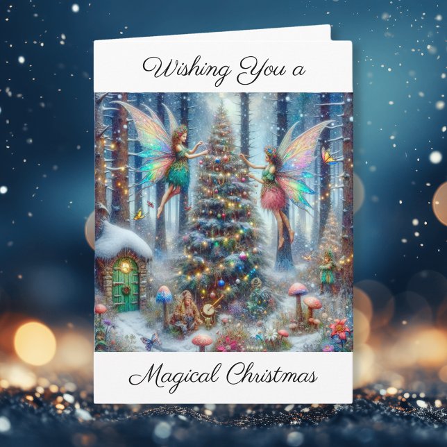 Magical Fairies and Elves Christmas Tree Card (Creator Uploaded)