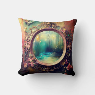Magical Fairtale Abstract Art Style  Throw Pillow