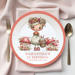 Magical Fairy 8th Birthday Floral Paper Plates