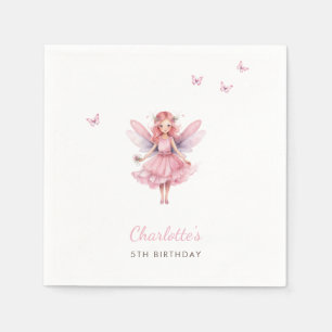 Magical Fairy Birthday Whimsical Simple Elegant Napkin