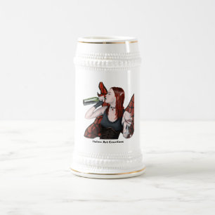Magical Fairy Drinking Wine Fantasy Art Stein