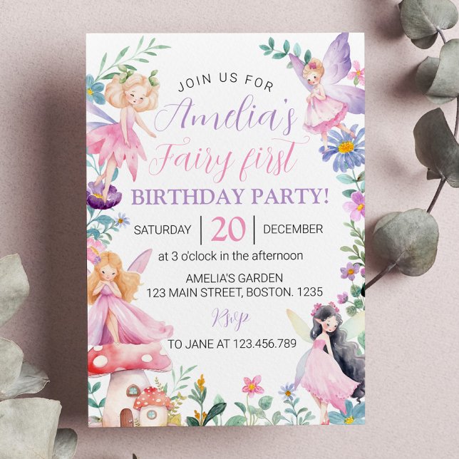 Magical Fairy First Birthday Invitation (Creator Uploaded)