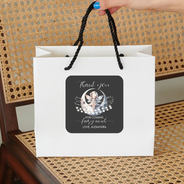 Magical Fairy First Girl Birthday  Square Sticker (Creator Uploaded)