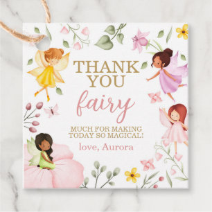 Magical Fairy Floral Birthday Thank You Favour Tags
