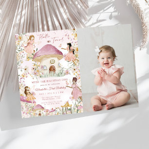Magical Fairy Floral Garden Pixie Girls Birthday Invitation