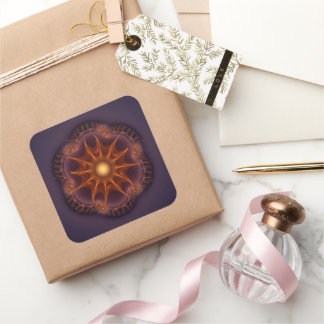 Magical fairy fractal mystical pattern square sticker