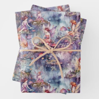 MAGICAL FAIRY GARDEN WRAPPING PAPER SHEET