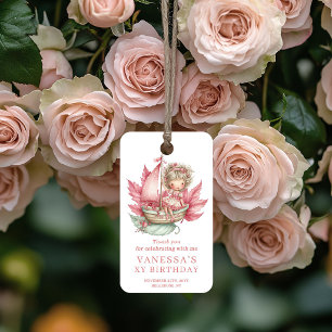 Magical Fairy Girl 3rd Birthday Blush Floral Gift  Tags