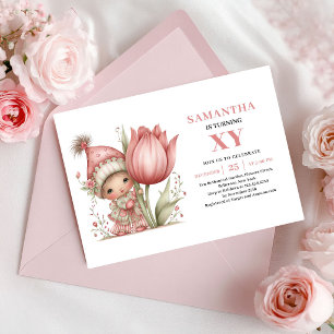 Magical Fairy Girl 3rd Birthday Blush Pink Invites