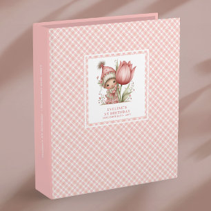 Magical Fairy Girl 3rd Birthday Blush Pink Memory  Binder