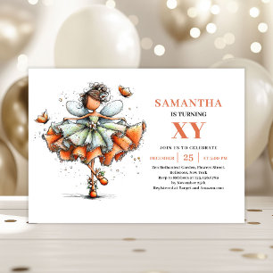 Magical Fairy Girl 3rd Birthday Floral Pastel  Invitation