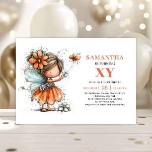 Magical Fairy Girl 3rd Birthday Pastel invitation