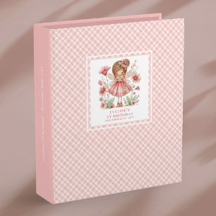 Magical Fairy Girl 3rd Birthday Pink Floral Memory Binder
