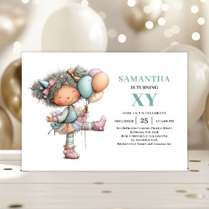 Magical Fairy Girl 3rd Birthday Whimsical Cute Invitation