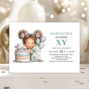 Magical Fairy Girl 4th Birthday Cute Whimsy invite