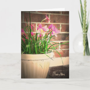 Magical Fairy Lilies Original Art Birthday Card