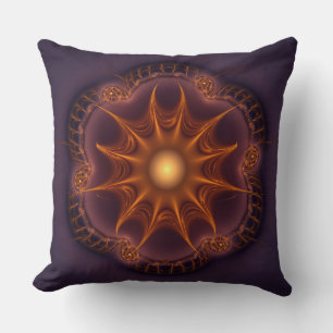 Magical fairy mystical fractal pattern throw pillow