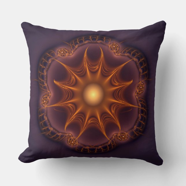 Magical fairy mystical fractal pattern throw pillow (Front)