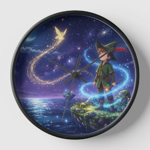 Magical Fairy Night Wall Clock