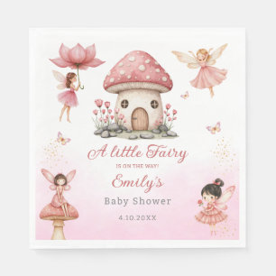 Magical Fairy Pink cute Floral Garden Baby Shower Napkin