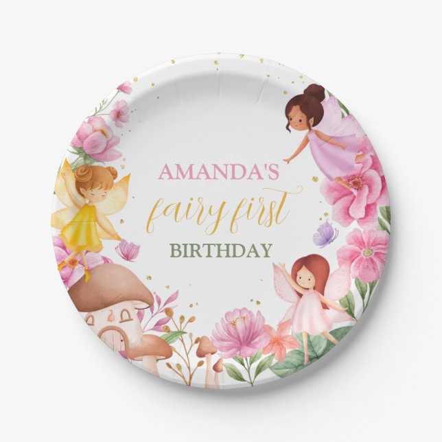 Magical Fairy Princess Birthday Paper Plate (Front)