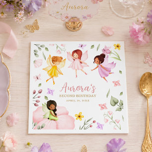 Magical Fairy Princess Enchanted Garden Birthday Napkin