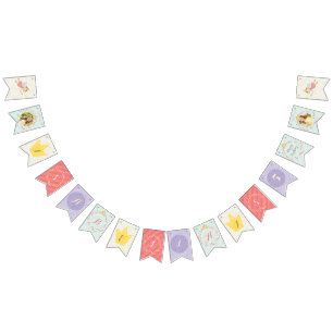 Magical Fairy Princess Girl's Name Birthday Photo Bunting Flags