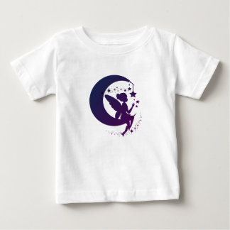 Magical Fairy Silhouette Sitting on Moon Baby T-Shirt