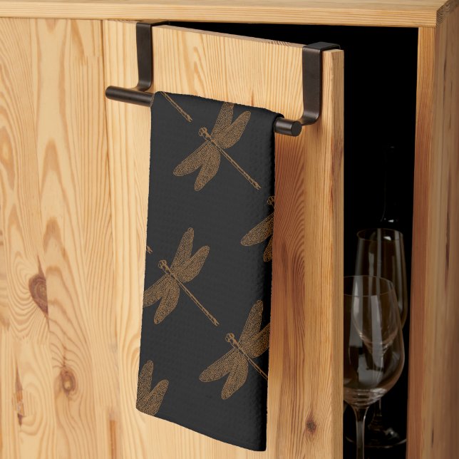 Magical Fairy Tale Fantasy Dragonfly Kitchen Towel (Thirds Fold)