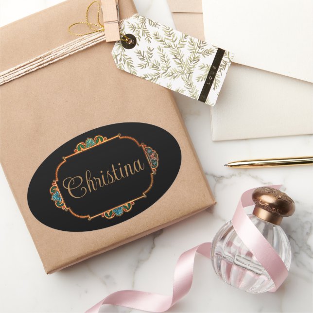 Magical Fairy Tale Fantasy Personalized  Oval Sticker (Gifting)