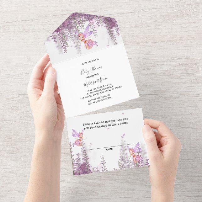 Magical Fairy Theme All In One Invitation (Tearaway)