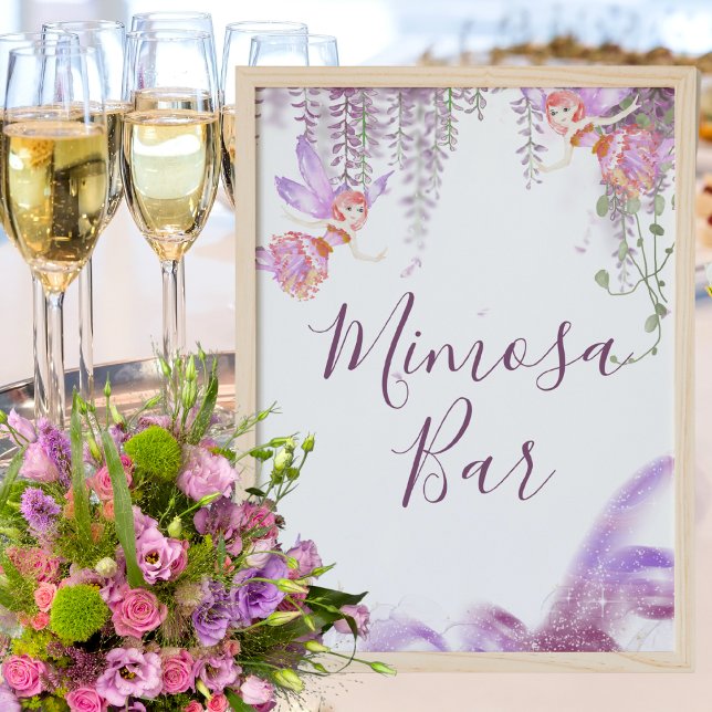 Magical fairy theme mimosa bar sign poster (Creator Uploaded)