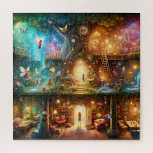 Magical Fairy Treehouse Enchanted Fantasy Home Jigsaw Puzzle