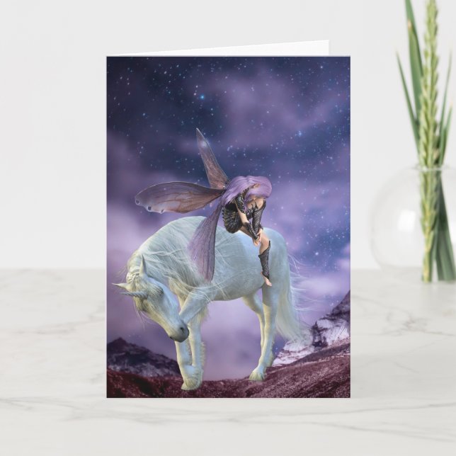 Magical Fairy Unicorn Goth Mystical Card (Front)