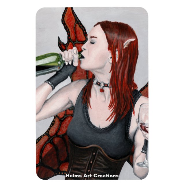 Magical Fairy Wine Bottle Fantasy Flexible Magnet (Vertical)