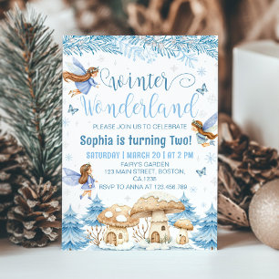 Magical Fairy Winter Wonderland Birthday Invitation