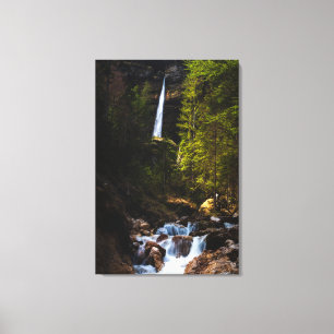 Magical fairytale at waterfall Peričnik, Slovenia Canvas Print