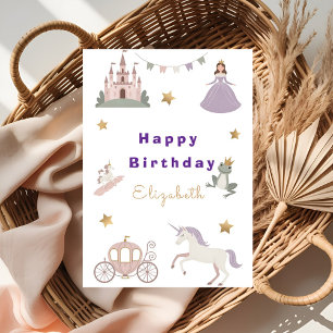 Magical Fairytale Castle Baby Girl Birthday Card