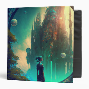 Magical Fantasy Castle Full Moon 3 Ring Binder