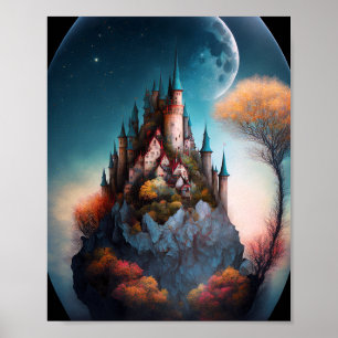 Magical Fantasy Castle Poster