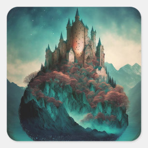 Magical Fantasy Castle Square Sticker
