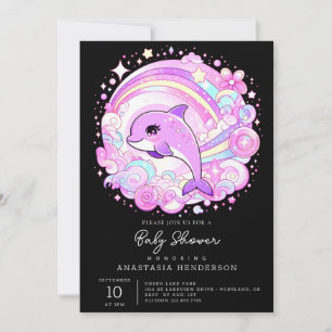 Magical Fantasy Dolphin Baby Shower Invitation