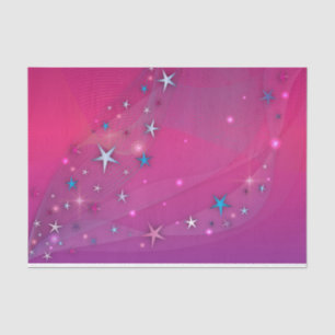 Magical Fantasy Dreamy Celestial Stars on Magenta Tissue Paper