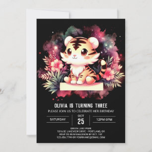Magical Fantasy Tiger Birthday Invitation