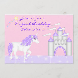 Magical Fantasy Unicorn Girl's Birthday Invitation
